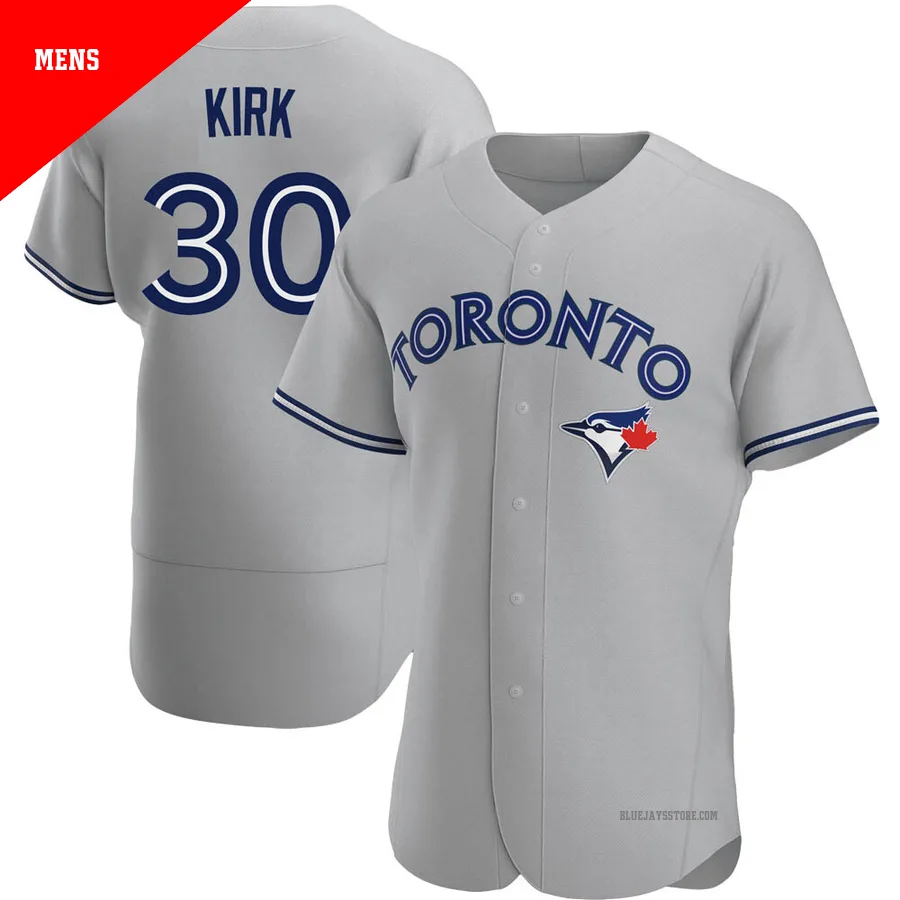Men's Toronto Blue Jays Alejandro Kirk ＃30 Gray Authentic Road Jersey