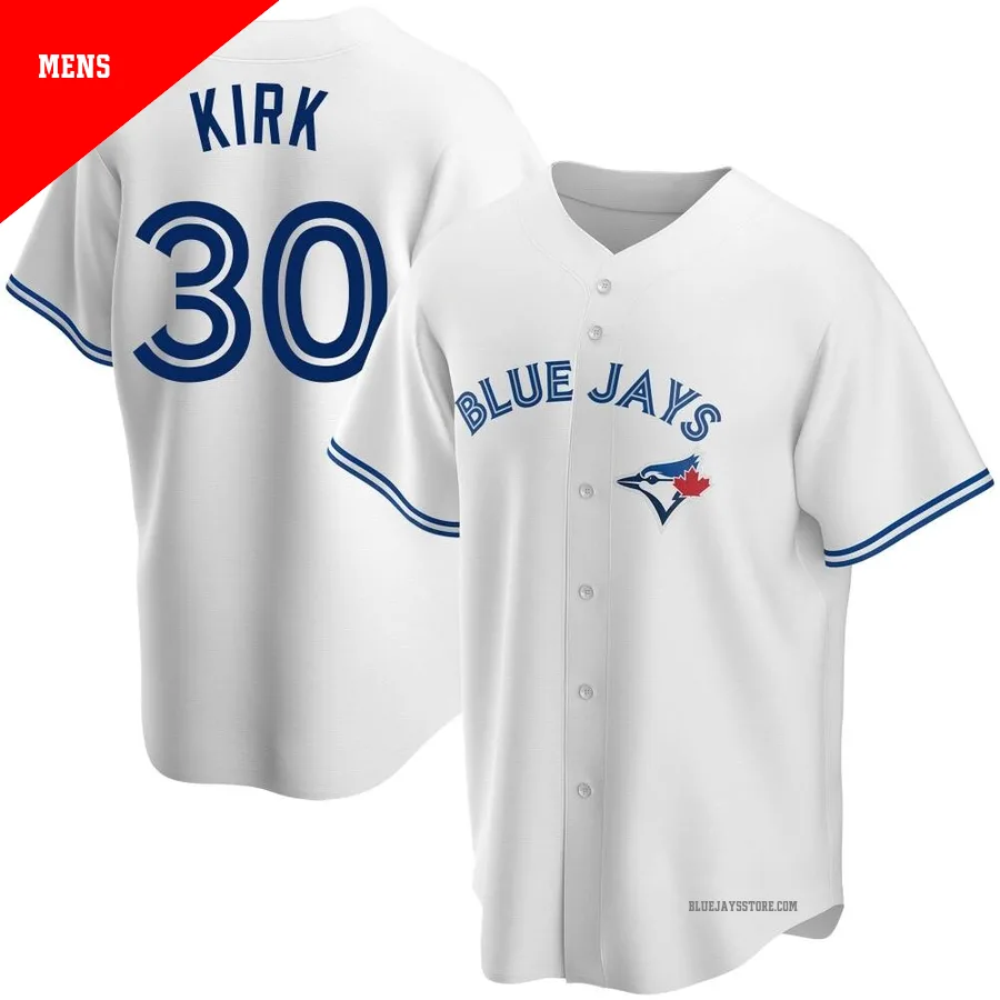 Men's Toronto Blue Jays Alejandro Kirk ＃30 White Replica Home Jersey