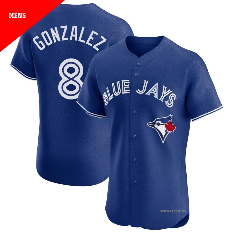 Men's Toronto Blue Jays Alex Gonzalez ＃8 Royal Elite Alternate Jersey