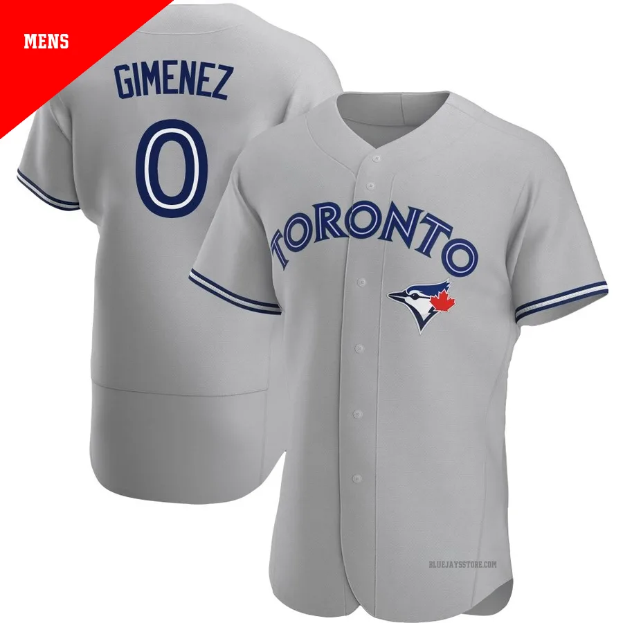 Men's Toronto Blue Jays Andres Gimenez ＃0 Gray Authentic Road Jersey