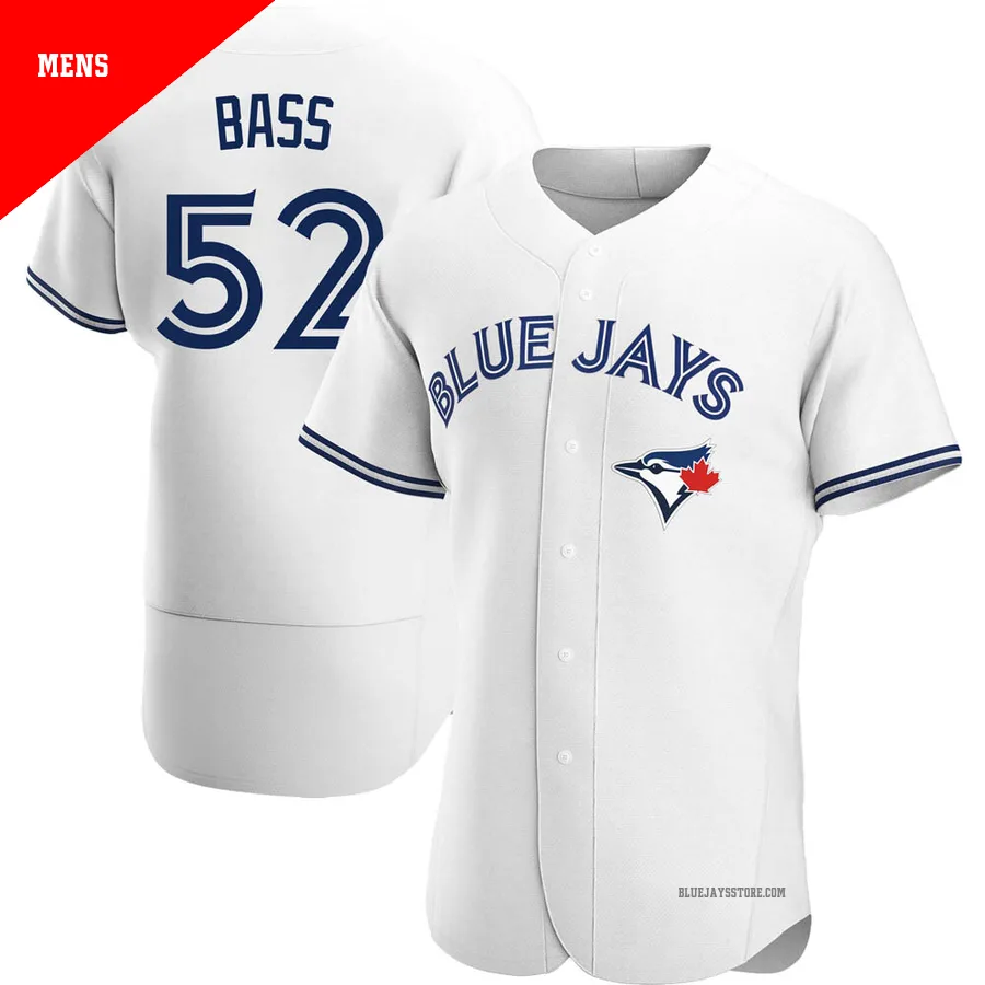 Men's Toronto Blue Jays Anthony Bass ＃52 White Authentic Home Jersey