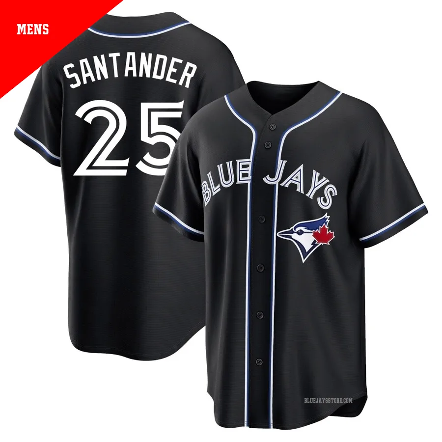 Men's Toronto Blue Jays Anthony Santander ＃25 Black Replica Fashion Out Jersey