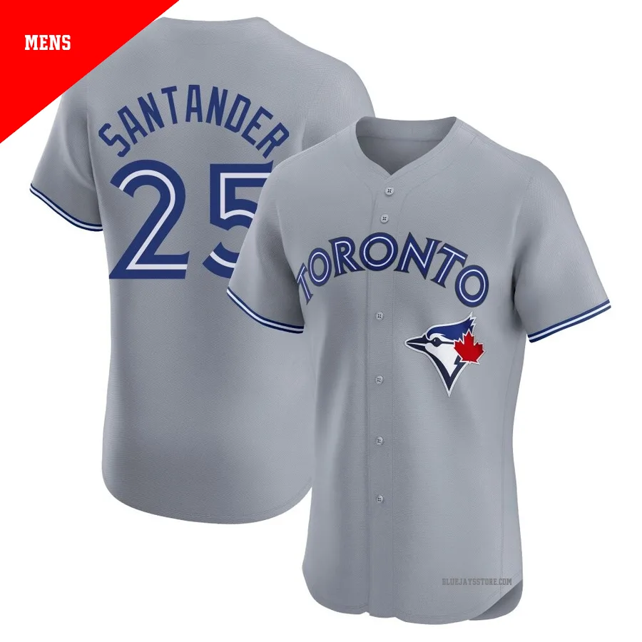 Men's Toronto Blue Jays Anthony Santander ＃25 Gray Elite Road Jersey