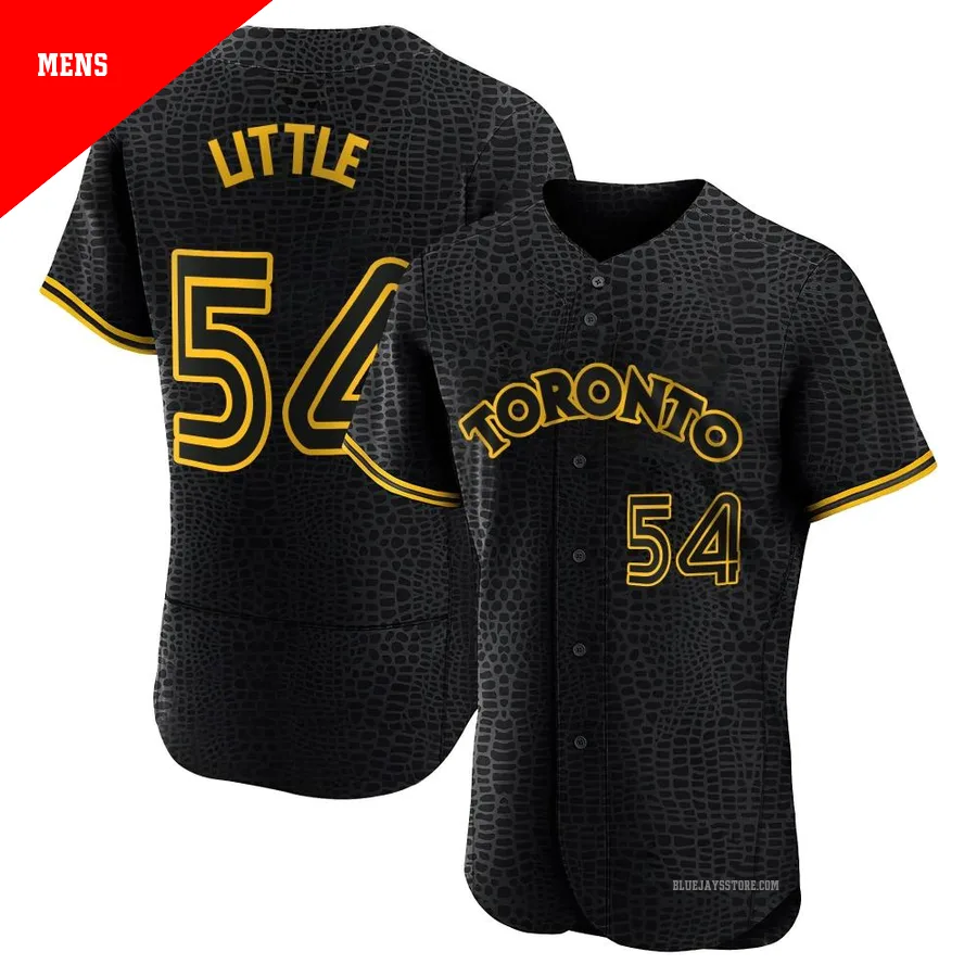 Men's Toronto Blue Jays Brendon Little ＃54 Black Authentic Snake Skin City Jersey
