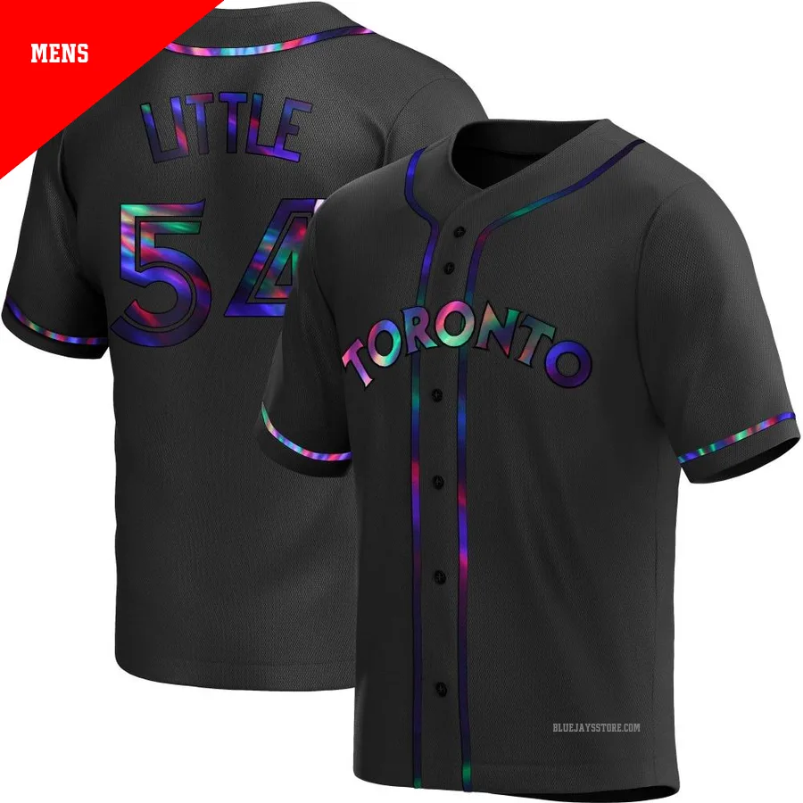 Men's Toronto Blue Jays Brendon Little ＃54 Black Replica Holographic Alternate Jersey