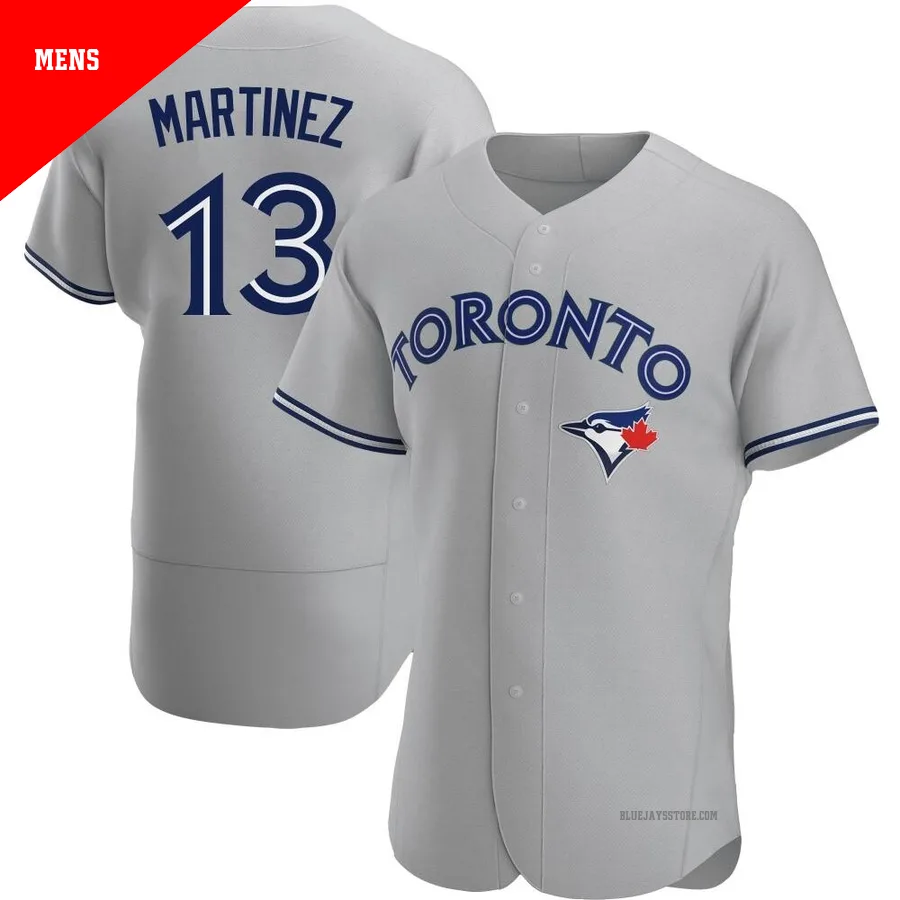 Men's Toronto Blue Jays Buck Martinez ＃13 Gray Authentic Road Jersey