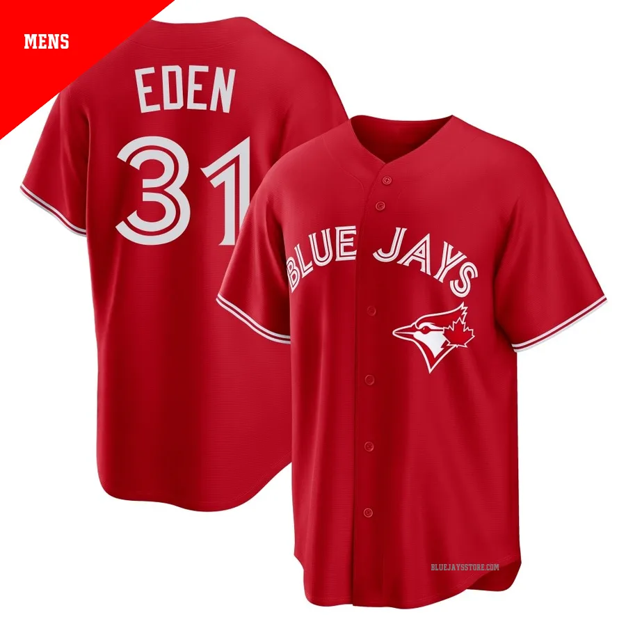 Men's Toronto Blue Jays Cam Eden ＃31 Red Replica Canada Day Jersey