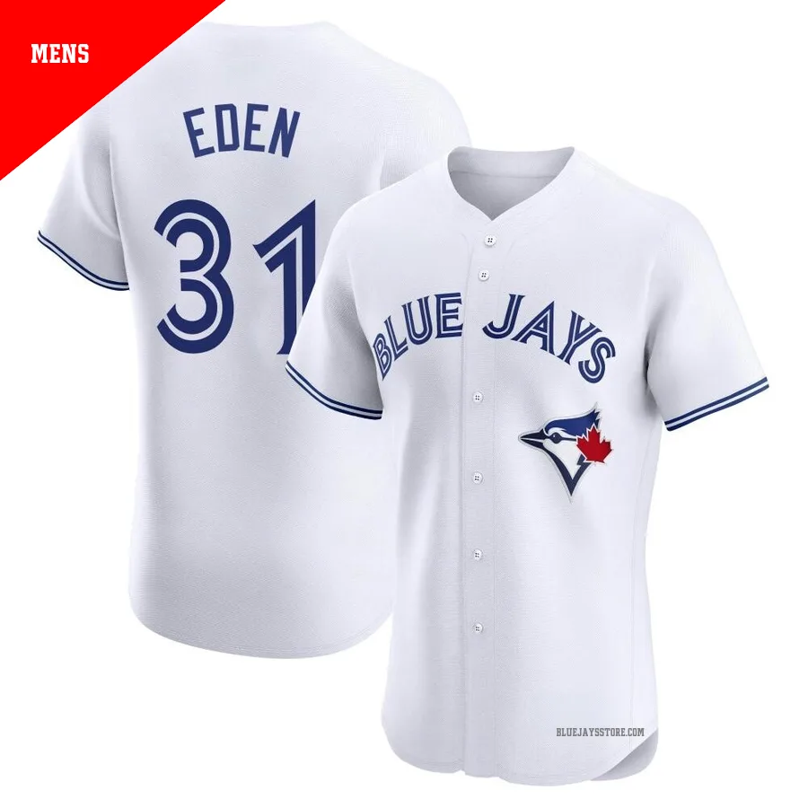 Men's Toronto Blue Jays Cam Eden ＃31 White Elite Home Jersey