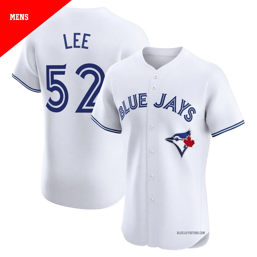 Men's Toronto Blue Jays Chase Lee ＃52 White Elite Home Jersey