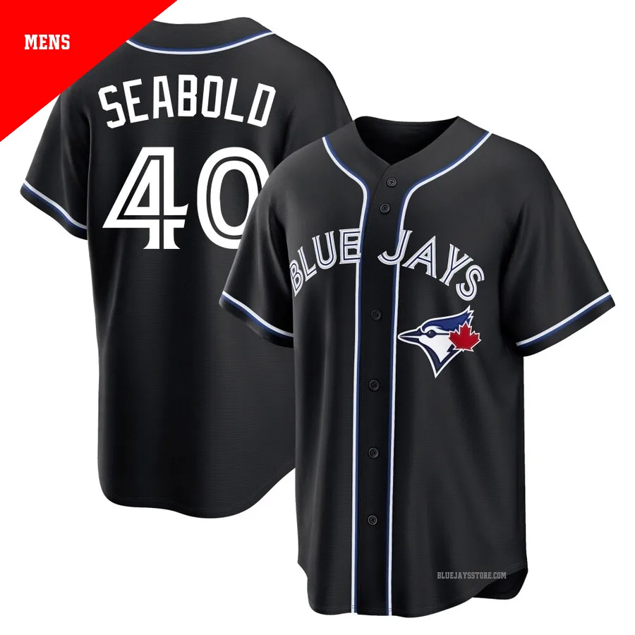 Men's Toronto Blue Jays Connor Seabold ＃40 Black Replica Fashion Out Jersey