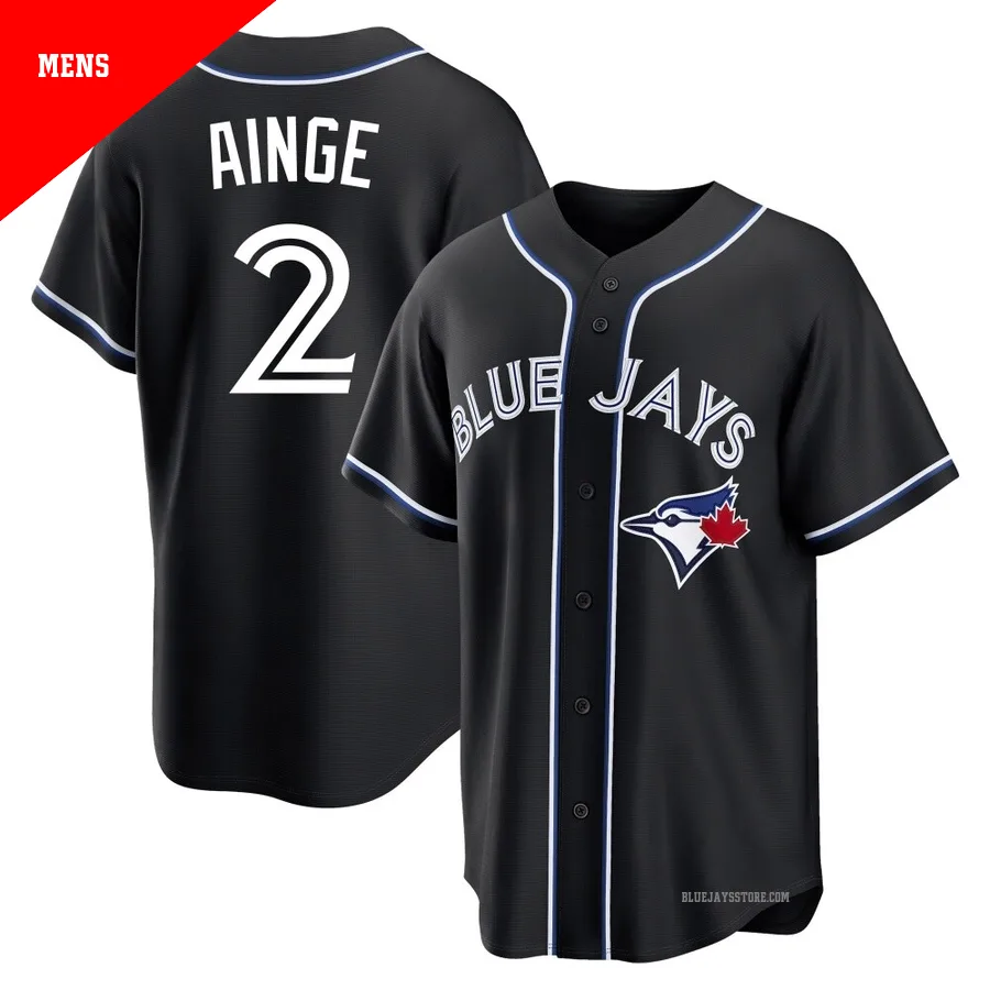 Men's Toronto Blue Jays Danny Ainge ＃2 Black Replica Fashion Out Jersey