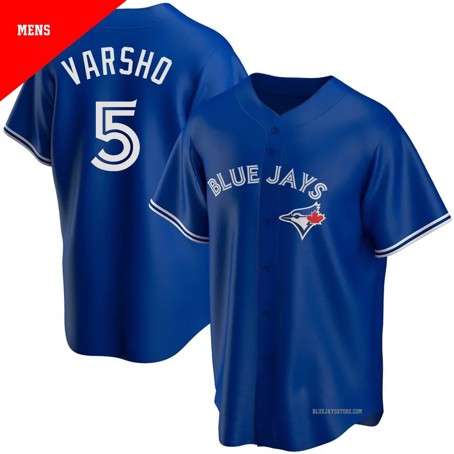 Men's Toronto Blue Jays Daulton Varsho ＃5 Royal Replica Alternate Jersey