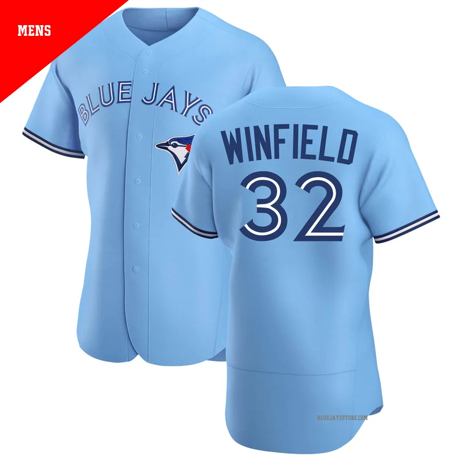 Men's Toronto Blue Jays Dave Winfield ＃32 Blue Authentic Powder Alternate Jersey