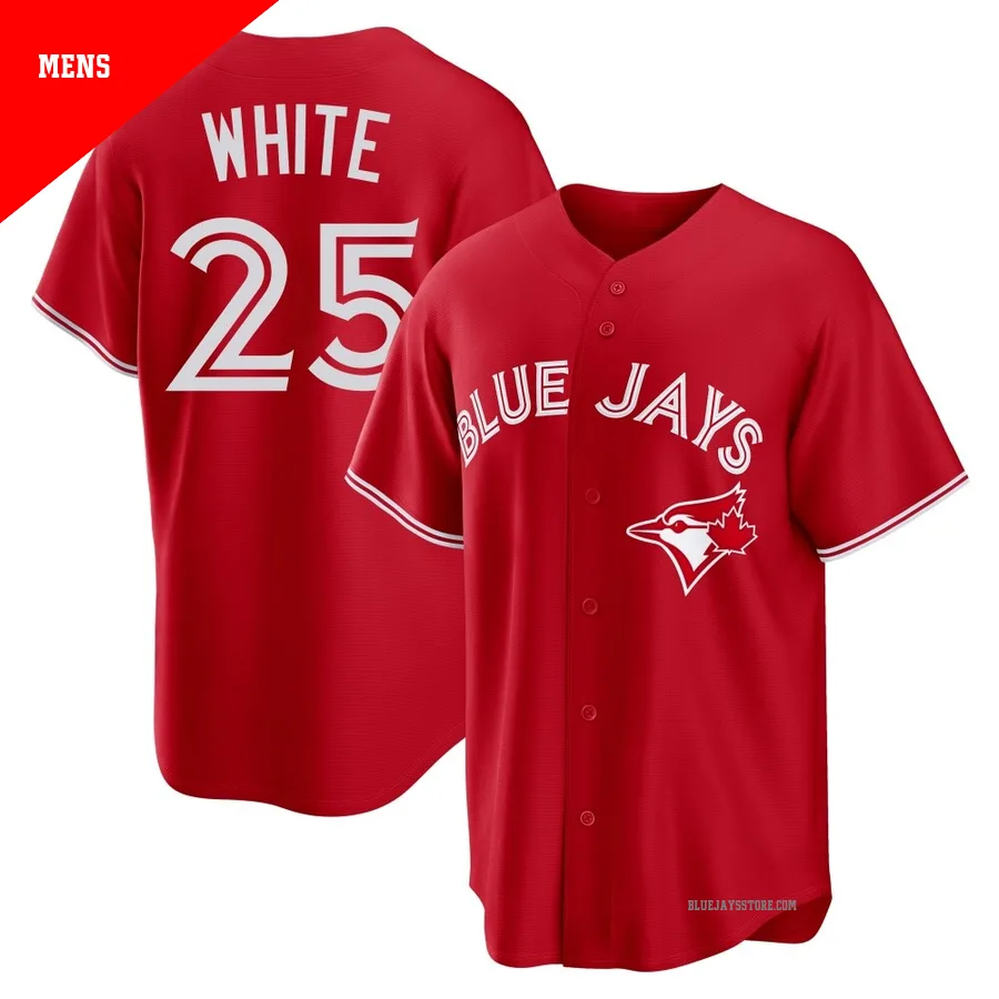 Men's Toronto Blue Jays Devon White ＃25 Red Replica Canada Day Jersey