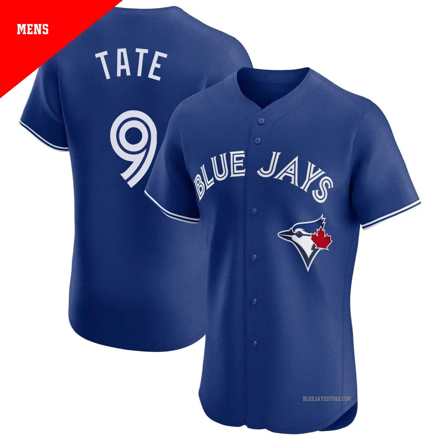 Men's Toronto Blue Jays Dillon Tate ＃9 Royal Elite Alternate Jersey