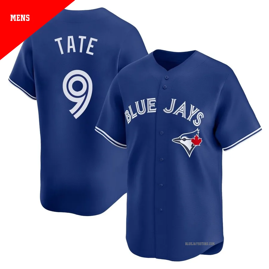 Men's Toronto Blue Jays Dillon Tate ＃9 Royal Limited Alternate Jersey