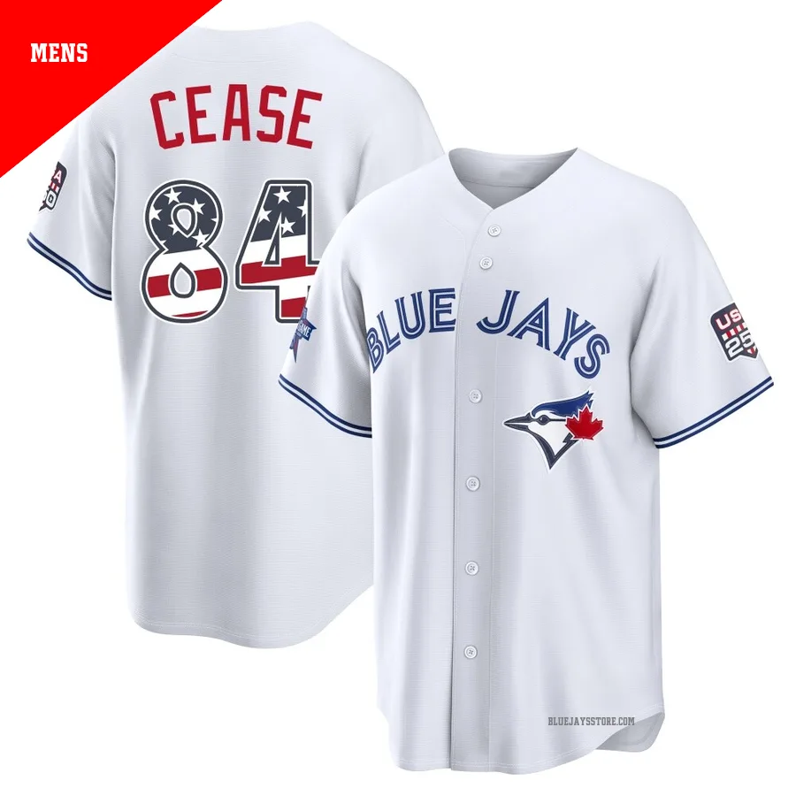Men's Toronto Blue Jays Dylan Cease ＃84 White Limited 2026 All-Star Edition Stars & Stripes Stadium Jersey