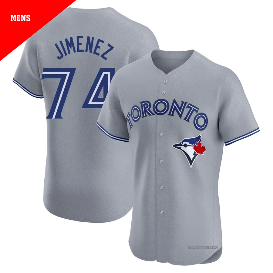 Men's Toronto Blue Jays Eloy Jimenez ＃74 Gray Elite Road Jersey
