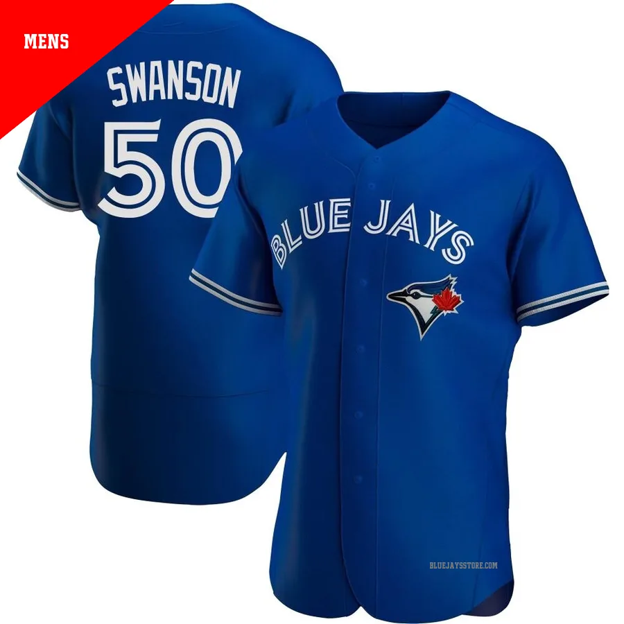 Men's Toronto Blue Jays Erik Swanson ＃50 Royal Authentic Alternate Jersey