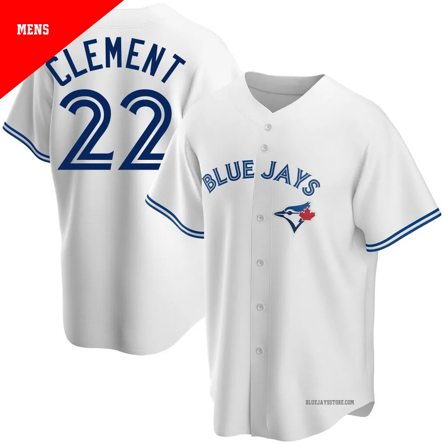 Men's Toronto Blue Jays Ernie Clement ＃22 White Replica Home Jersey
