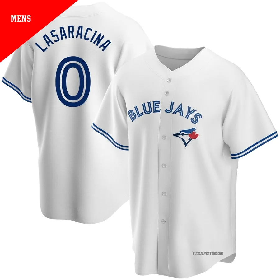 Men's Toronto Blue Jays Giaconino Lasaracina ＃0 White Replica Home Jersey