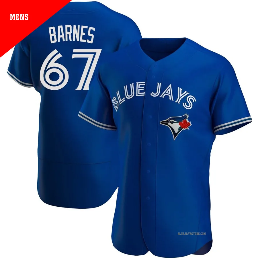 Men's Toronto Blue Jays Jacob Barnes ＃67 Royal Authentic Alternate Jersey