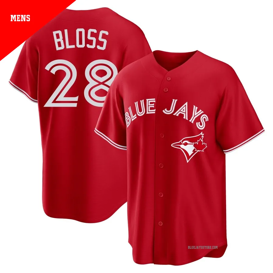 Men's Toronto Blue Jays Jake Bloss ＃28 Red Replica Canada Day Jersey