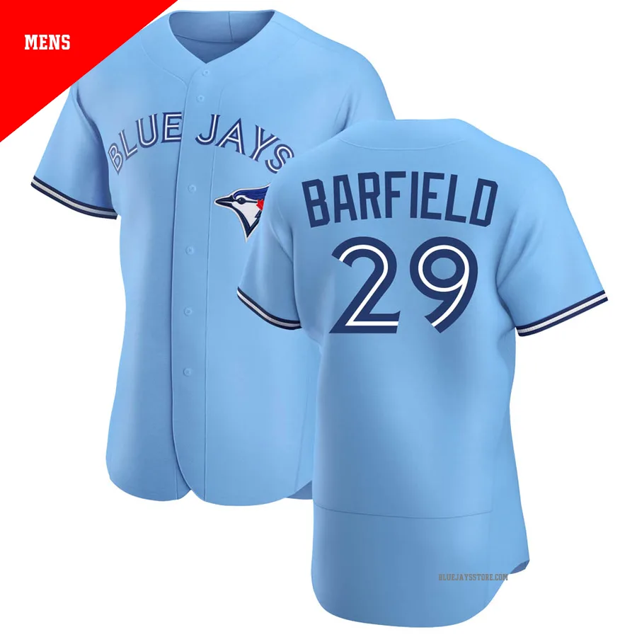 Men's Toronto Blue Jays Jesse Barfield ＃29 Blue Authentic Powder Alternate Jersey