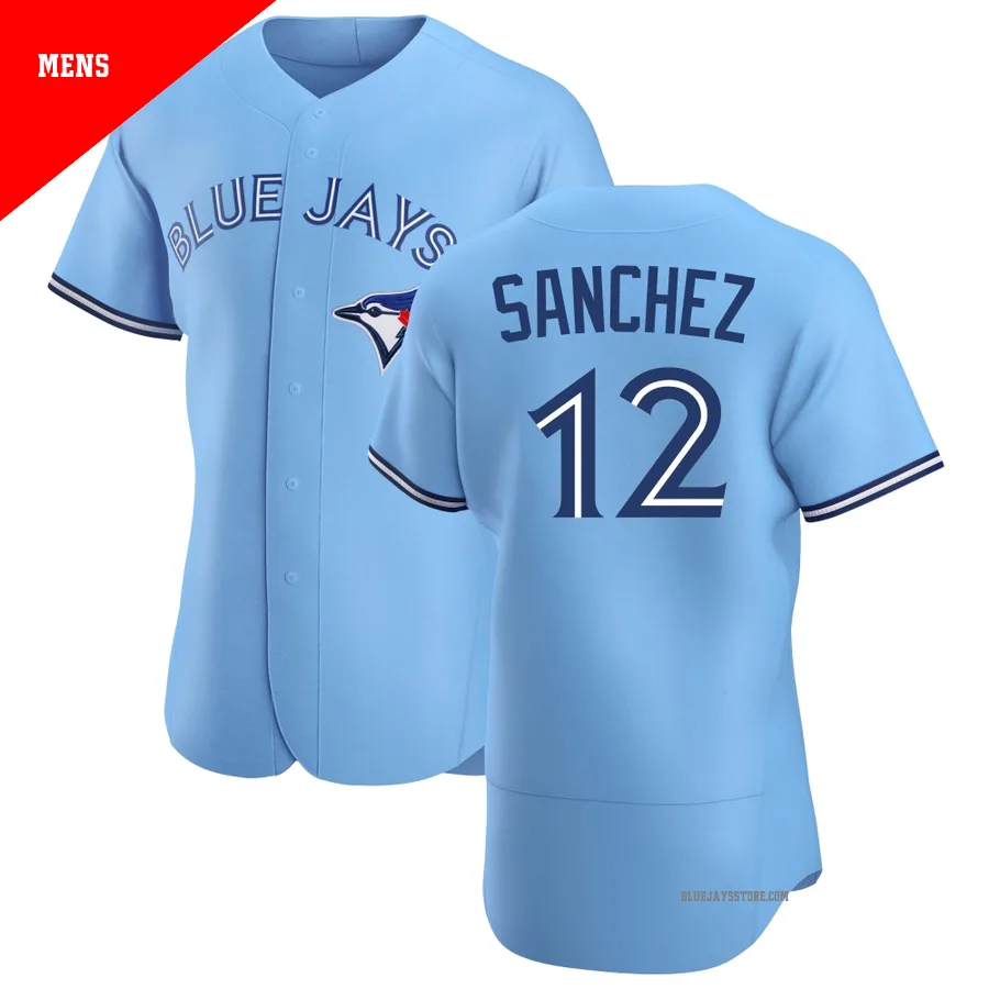 Men's Toronto Blue Jays Jesus Sanchez ＃12 Blue Authentic Powder Alternate Jersey
