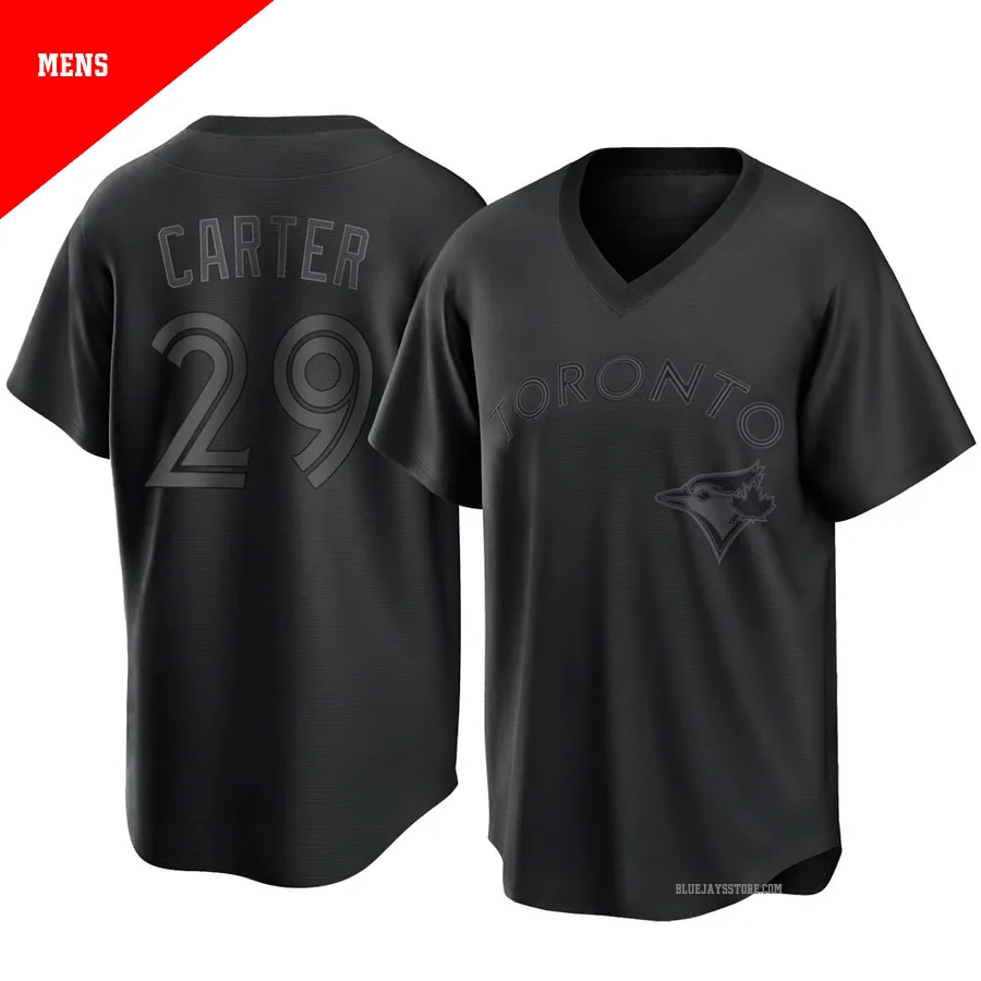 Men's Toronto Blue Jays Joe Carter ＃29 Black Replica Pitch Fashion Jersey
