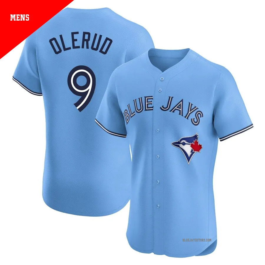 Men's Toronto Blue Jays John Olerud ＃9 Blue Elite Powder Alternate Jersey