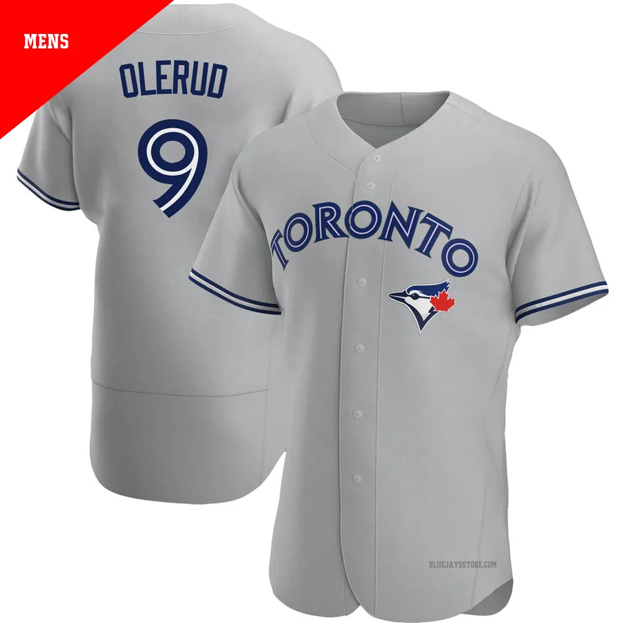 Men's Toronto Blue Jays John Olerud ＃9 Gray Authentic Road Jersey