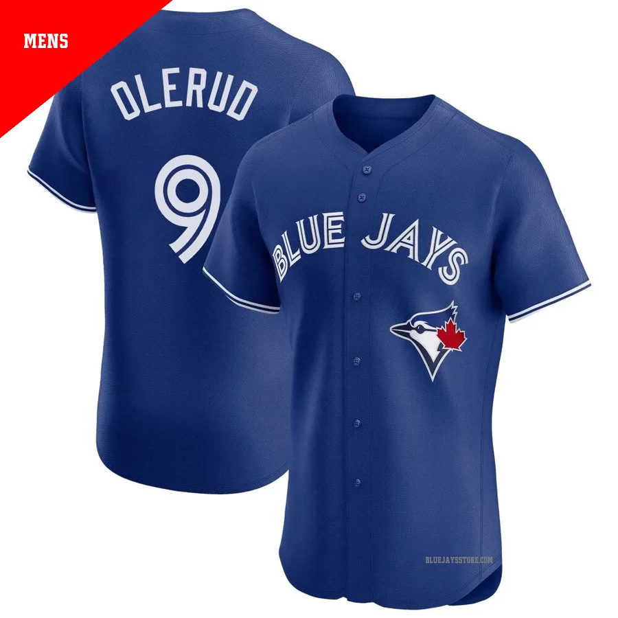 Men's Toronto Blue Jays John Olerud ＃9 Royal Elite Alternate Jersey