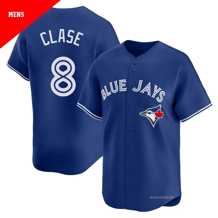 Men's Toronto Blue Jays Jonatan Clase ＃8 Royal Limited Alternate Jersey