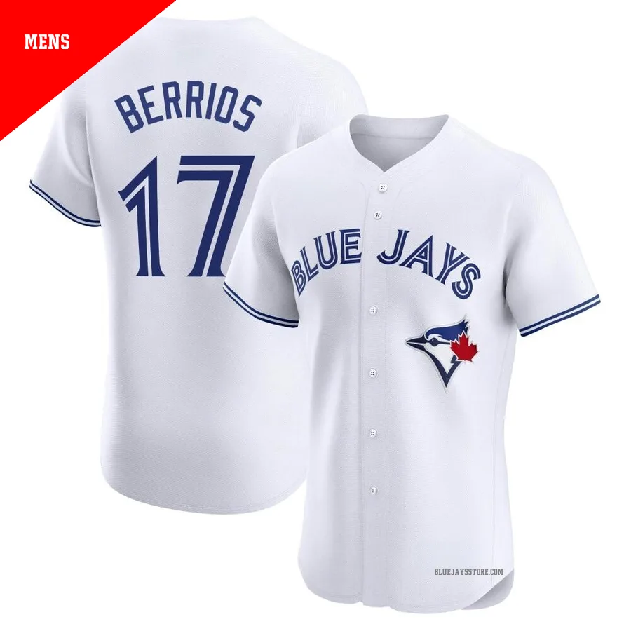 Men's Toronto Blue Jays Jose Berrios ＃17 White Elite Home Jersey