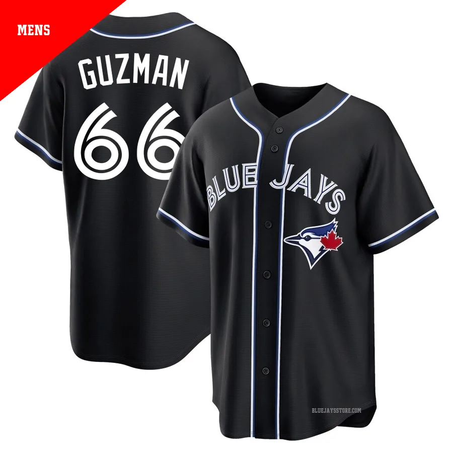 Men's Toronto Blue Jays Juan Guzman ＃66 Black Replica Fashion Out Jersey