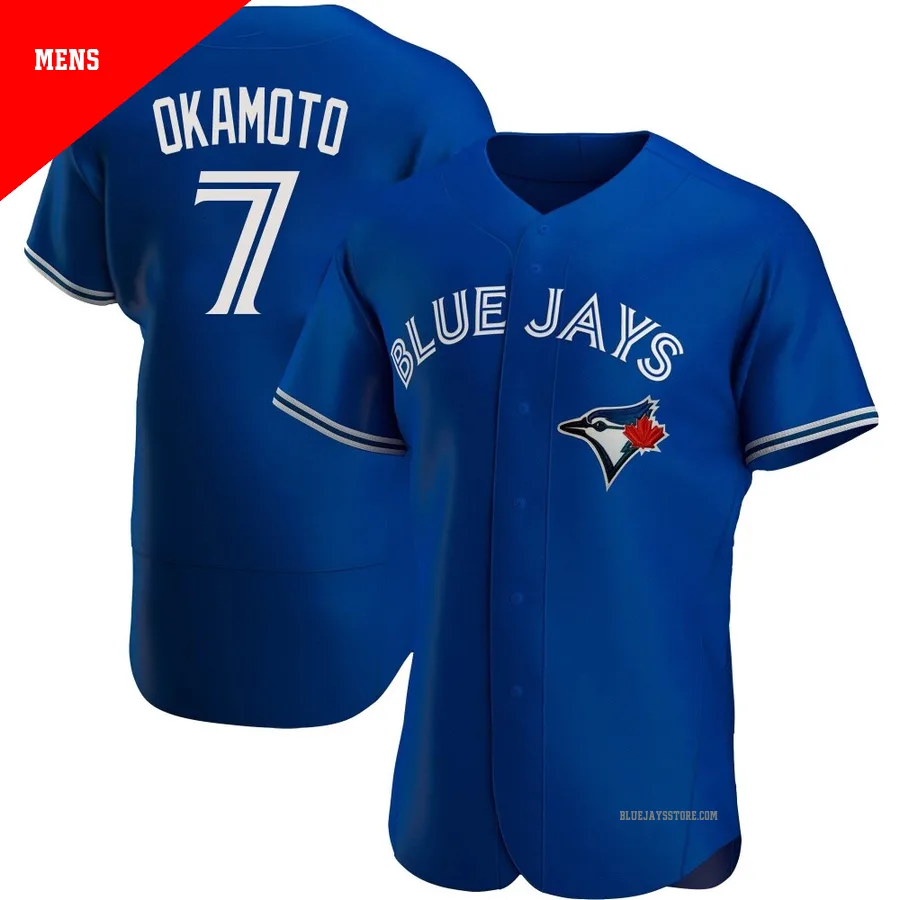 Men's Toronto Blue Jays Kazuma Okamoto ＃7 Royal Authentic Alternate Jersey