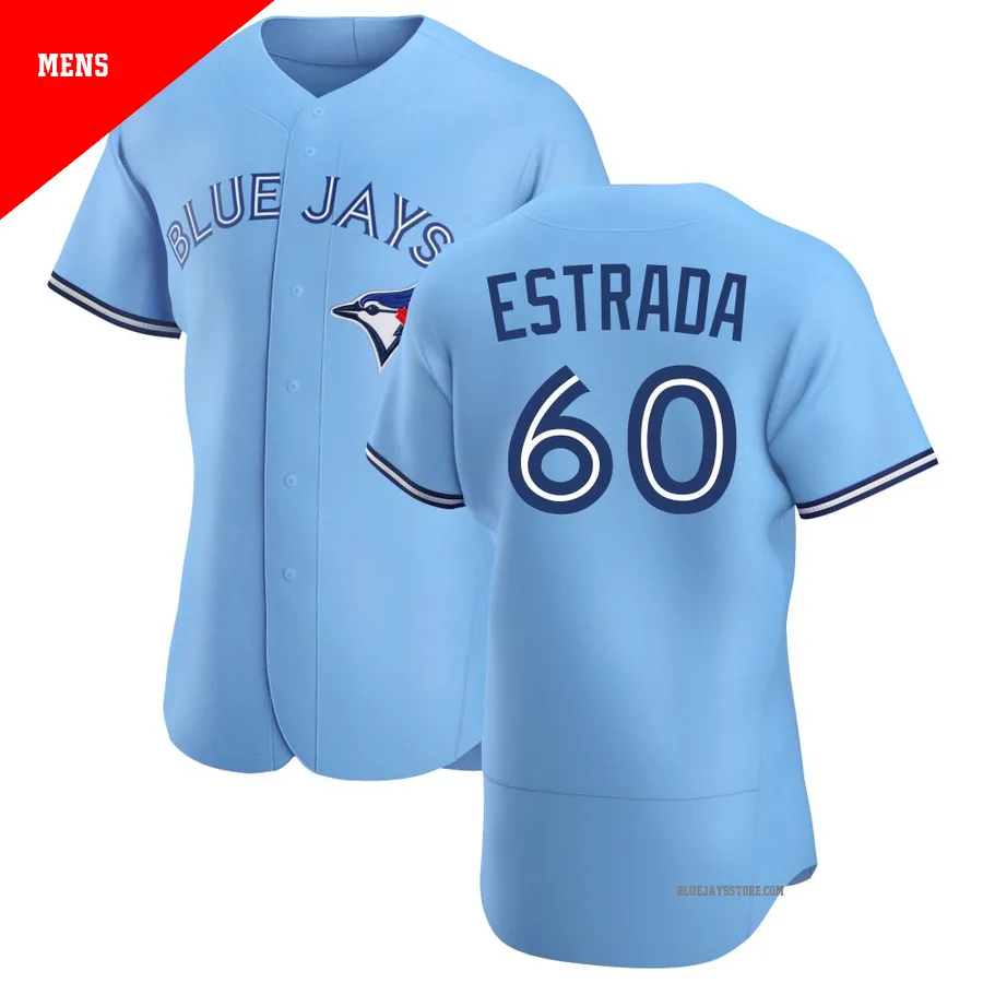 Men's Toronto Blue Jays Lazaro Estrada ＃60 Blue Authentic Powder Alternate Jersey