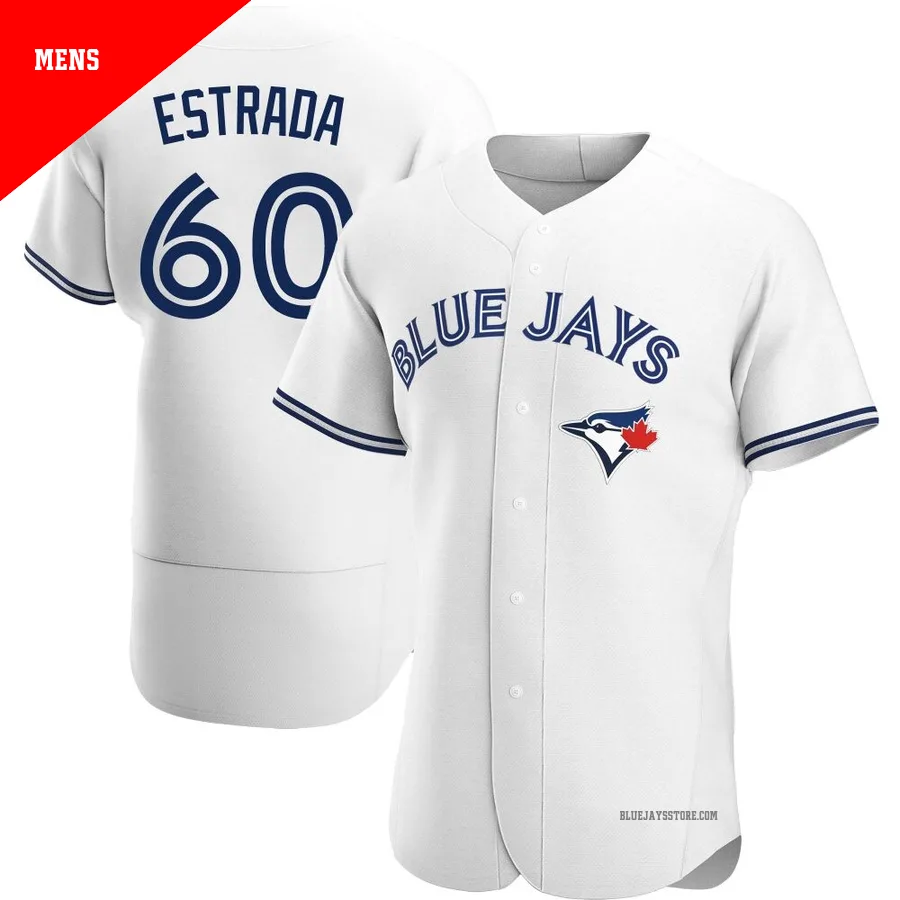 Men's Toronto Blue Jays Lazaro Estrada ＃60 White Authentic Home Jersey