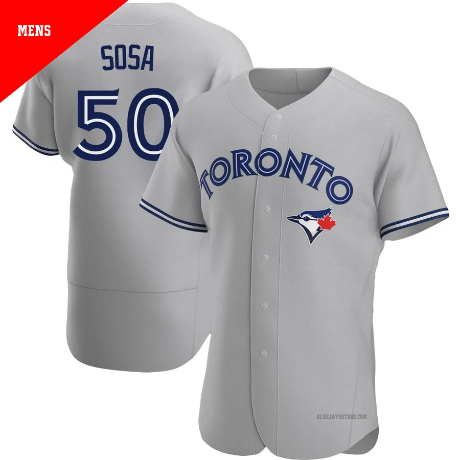 Men's Toronto Blue Jays Lenyn Sosa ＃50 Gray Authentic Road Jersey