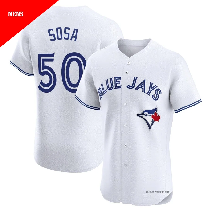 Men's Toronto Blue Jays Lenyn Sosa ＃50 White Elite Home Jersey