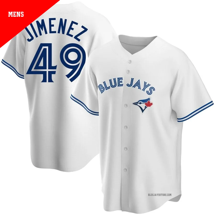 Men's Toronto Blue Jays Leo Jimenez ＃49 White Replica Home Jersey