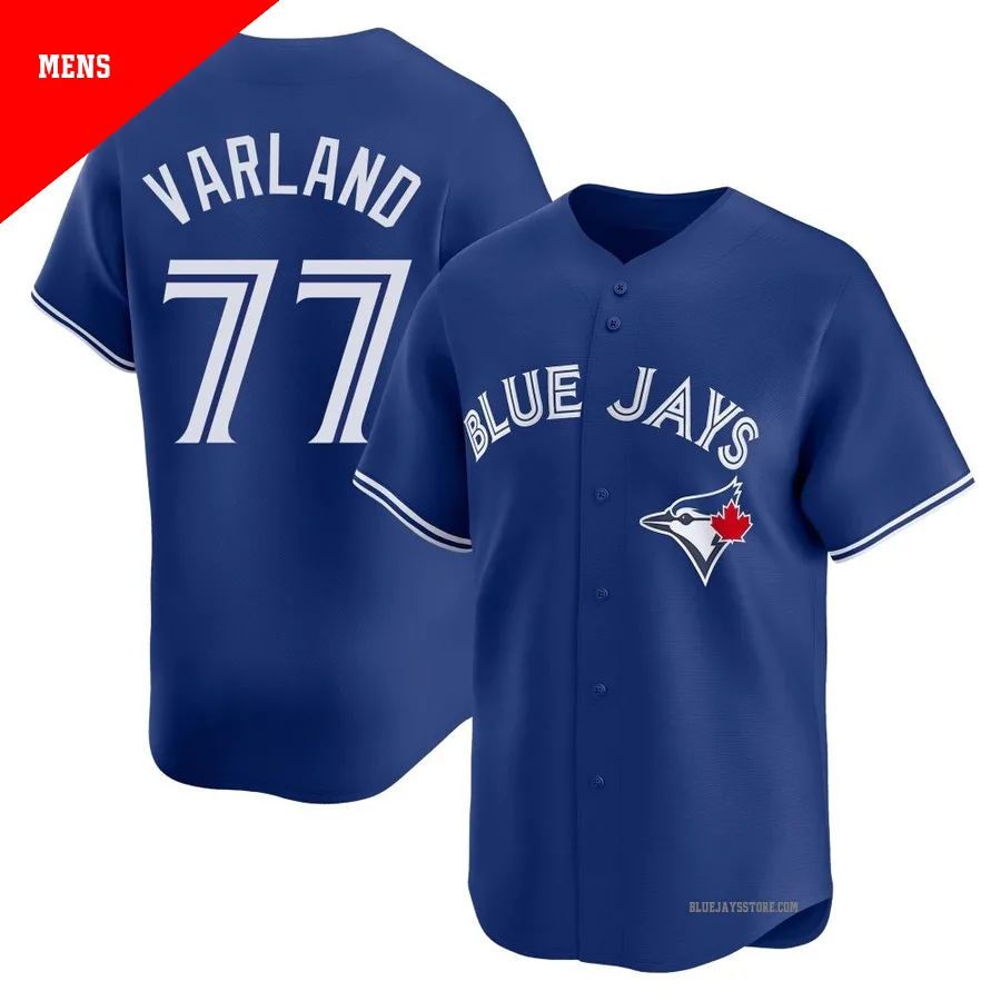 Men's Toronto Blue Jays Louis Varland ＃77 Royal Limited Alternate Jersey