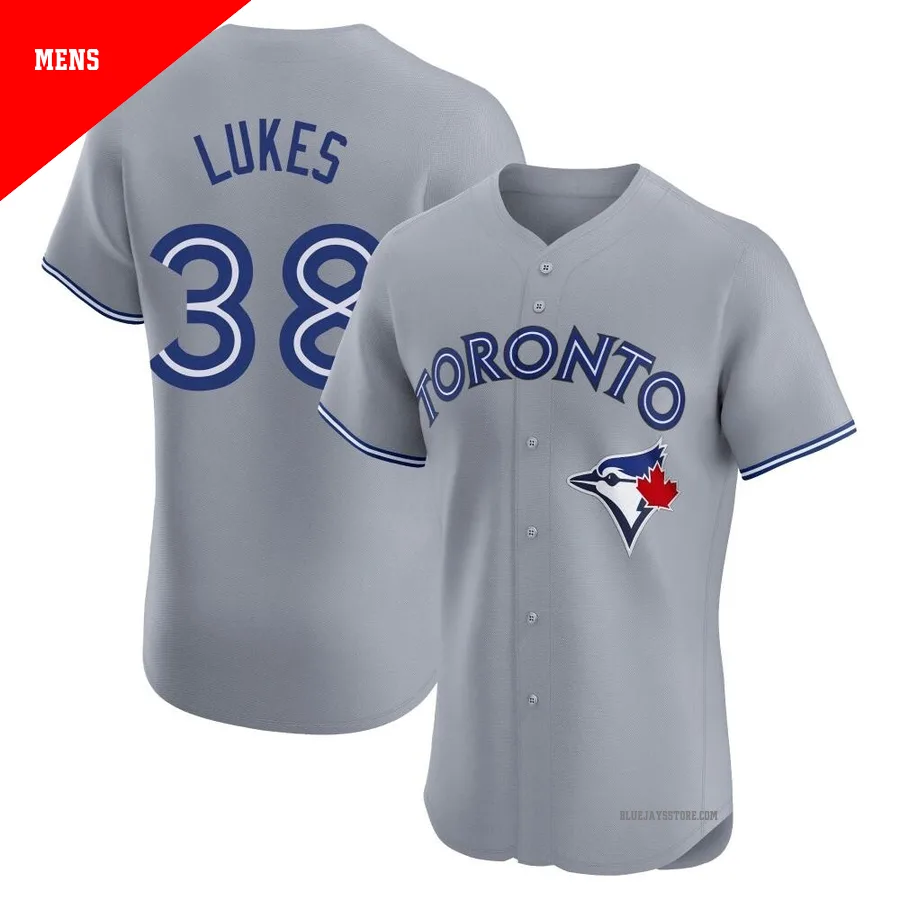 Men's Toronto Blue Jays Nathan Lukes ＃38 Gray Elite Road Jersey