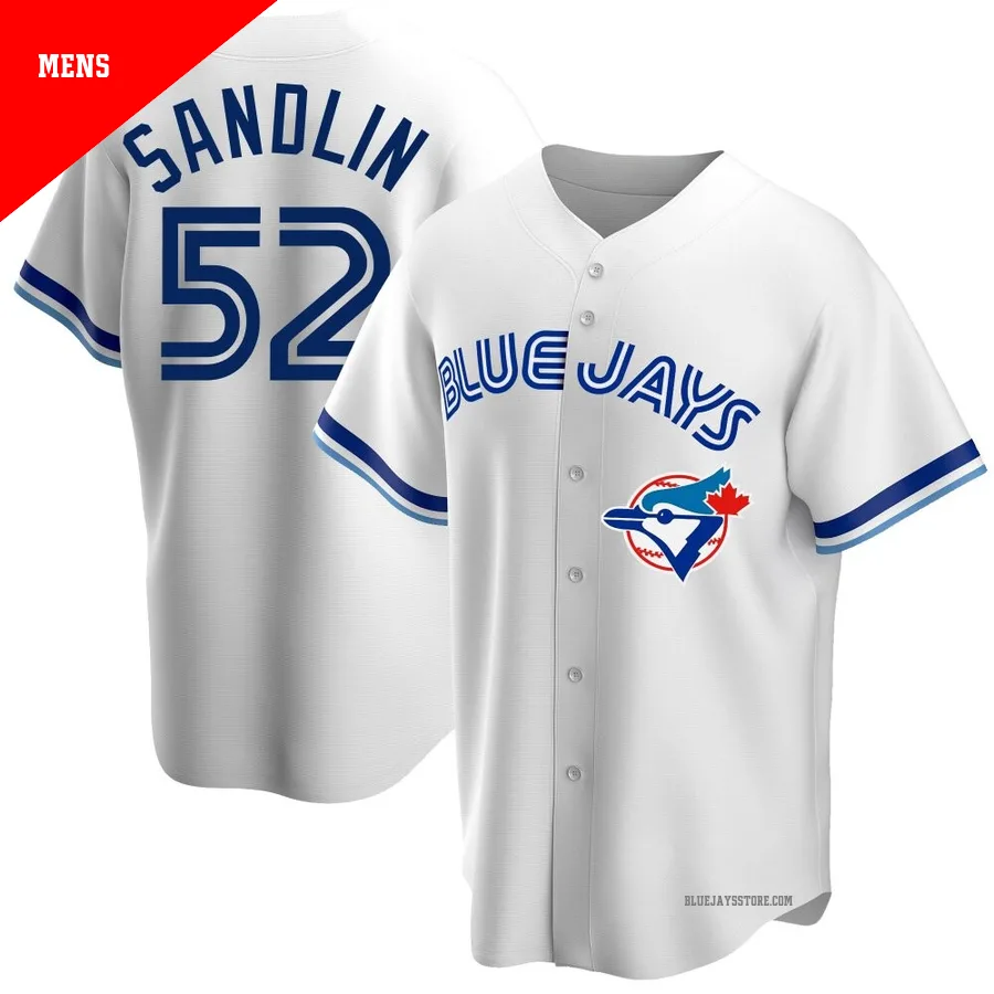 Men's Toronto Blue Jays Nick Sandlin ＃52 White Replica Home Cooperstown Collection Jersey