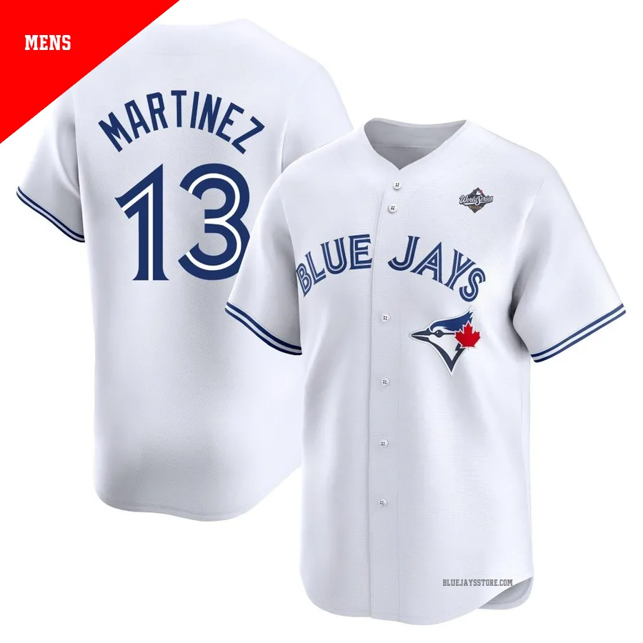 Men's Toronto Blue Jays Orelvis Martinez ＃13 White Limited Home 2025 World Series Jersey