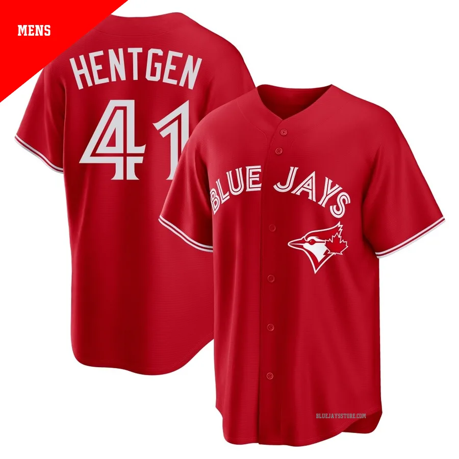 Men's Toronto Blue Jays Pat Hentgen ＃41 Red Replica Canada Day Jersey