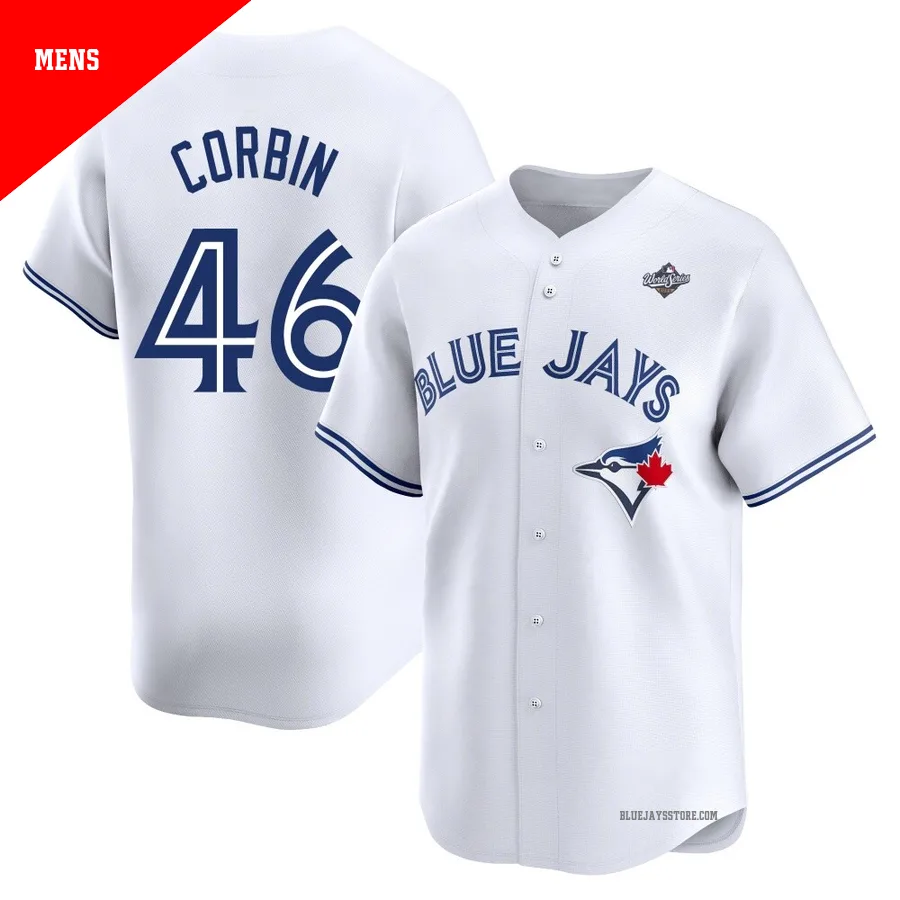 Men's Toronto Blue Jays Patrick Corbin ＃46 White Limited Home 2025 World Series Jersey
