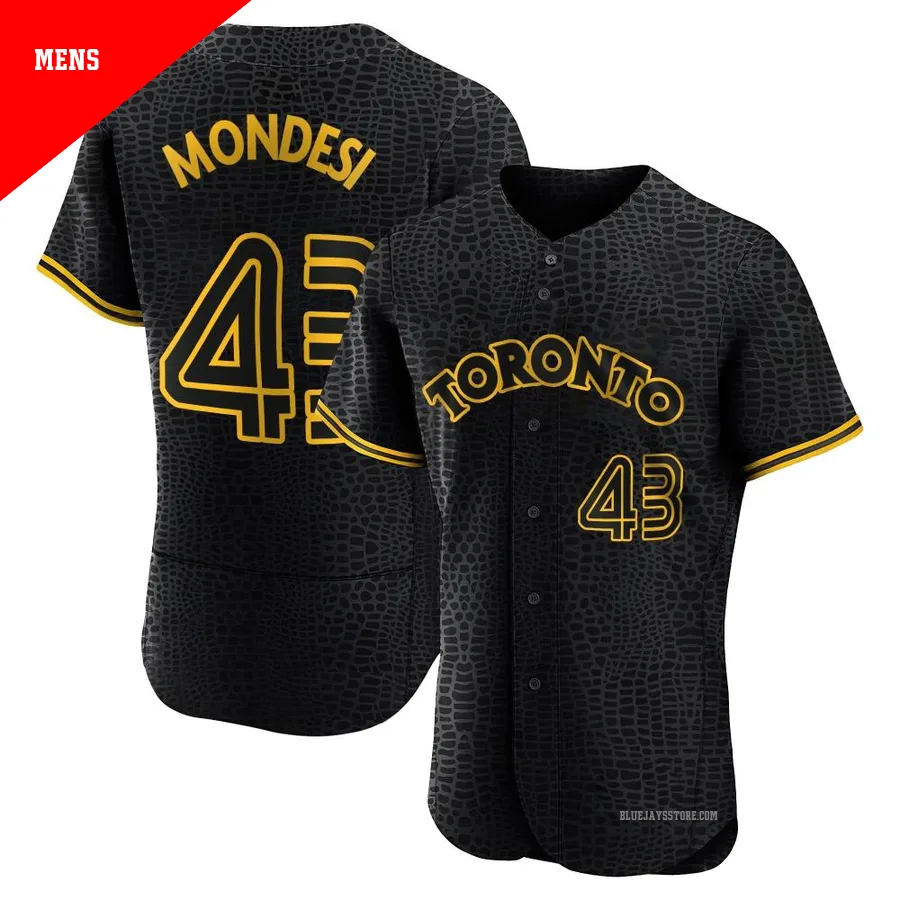Men's Toronto Blue Jays Raul Mondesi ＃43 Black Authentic Snake Skin City Jersey