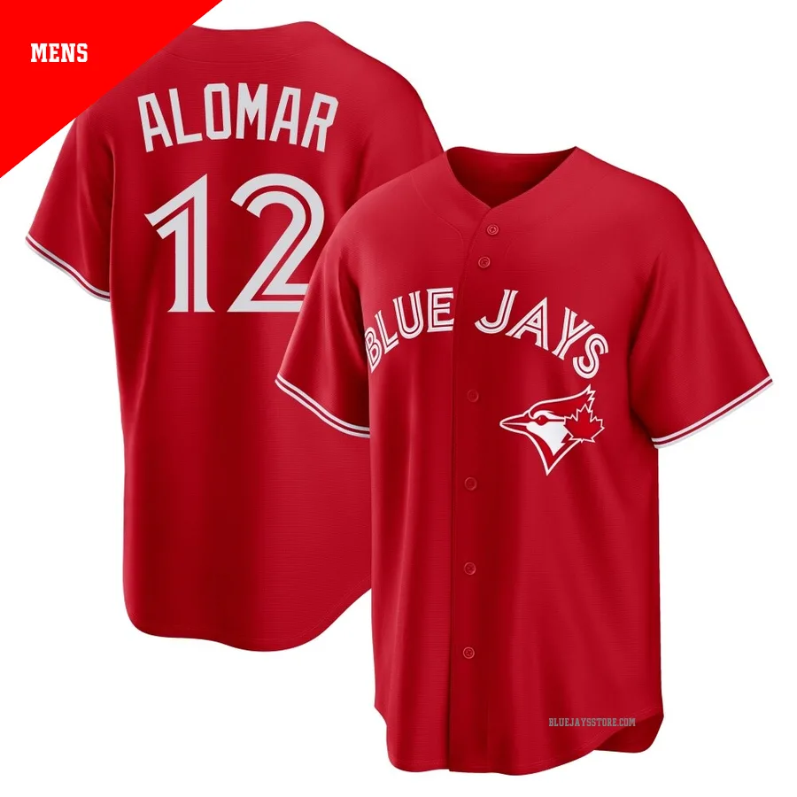 Men's Toronto Blue Jays Roberto Alomar ＃12 Red Replica Canada Day Jersey